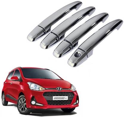 Adhvik (Pack Of 4 Pcs) Car Door Catch Handle Chrome Cover For Hyundai I-10 Grand Cars Car Grab Handle Cover