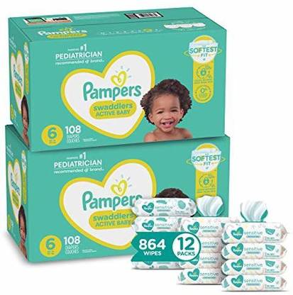 Pampers Swaddlers Disposable Baby Diapers Size 6 - S - M