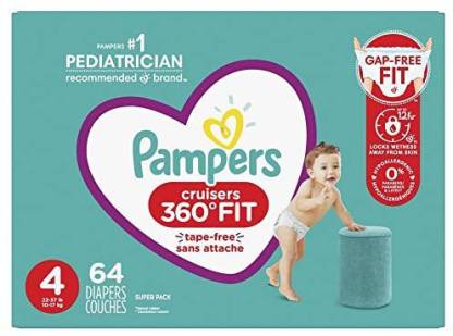 Pampers Diapers Pull On Cruisers 360° Fit Disposable Baby Diapers - S - M