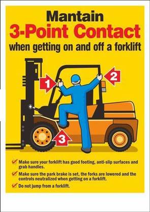 SRG INFOTECH MAINTAIN 3 POINT CONTACT FORKLIFT SAFETY SIGN Emergency Sign