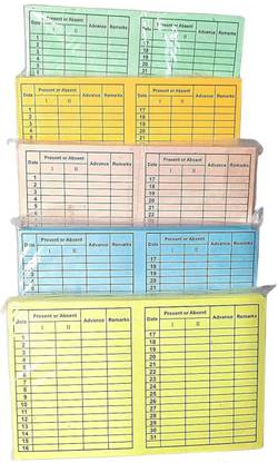 JSMSH Paper Attendance Card for Daily Payroll Wages Workmans