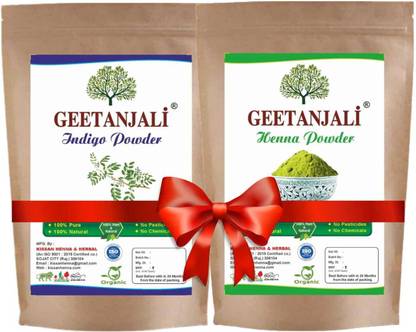 Geetanjali Henna Powder | Herbal Indigo Powder| Hair Care| Pack Of 2 | 200 X 200G