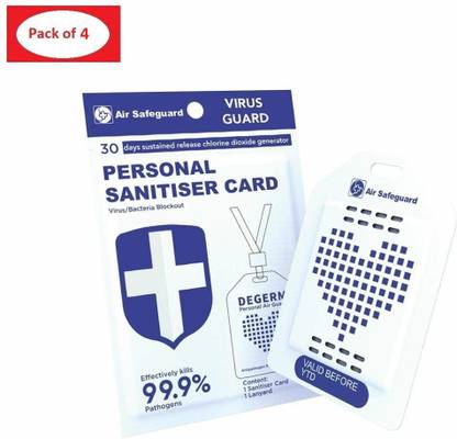 Degerm Personal air Guard Virus blocker card/ Virus shut out card Pack of 4 Disposable Medical Tray