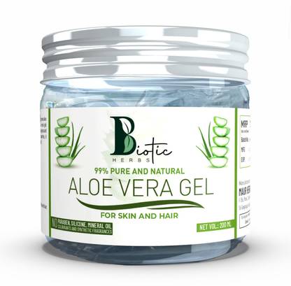 Biotic Herbs 99% Pure & Organic Aloe Vera Gel for Skin and Hair | Help Moisturize Skin 200ml