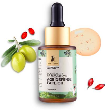 Pilgrim Squalane & Coenzyme Q10 Age Defense Face Oil|Fights Fine Lines,Wrinkles|Hydrates