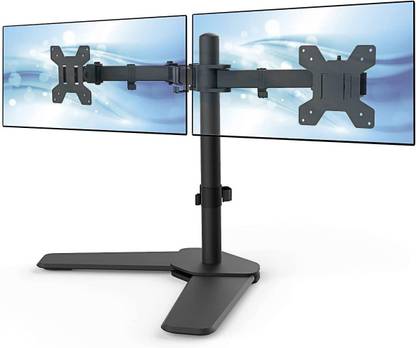 GITRU Dual LED LCD Monitor Desk Table Top Mount Freestanding for 2 Screens Upto 27" Desk Mount Monitor Arm