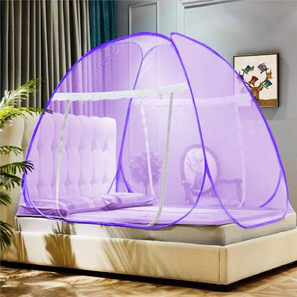 Aetrius Polyester Adults Washable Colourfull Foldable, Free Saviours (6.5 x 6.5 x 5 Feet) Mosquito Net