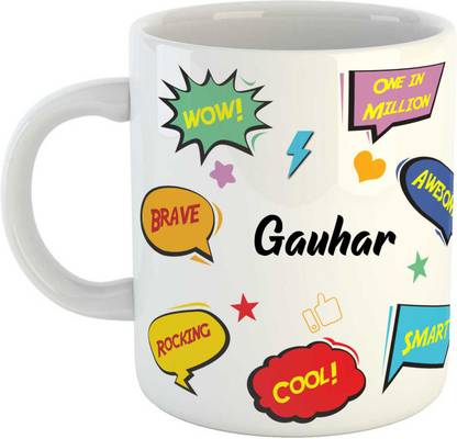 Impresion Gauhar Coffee Cup Birthday Gift for Daughter, Son, Sister, Brother, Name -Gauhar Ceramic Coffee Mug