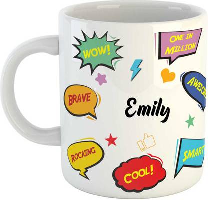 Impresion Emily Coffee Cup Birthday Gift for Daughter, Son, Sister, Brother, Name -Emily Ceramic Coffee Mug