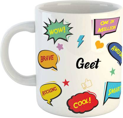 Impresion Geet Coffee Cup Birthday Gift for Daughter, Son, Sister, Brother, Name -Geet Ceramic Coffee Mug