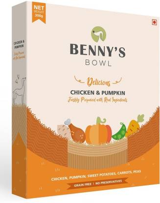Benny's Bowl Delicious Fresh Dog Food, Chicken and Pumpkin Recipe, Wet Dog Food Chicken 0.3 kg Wet Adult, New Born, Senior, Young Dog Food