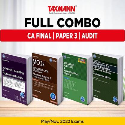 Taxmann's Full Combo For CA Final May/Nov. 2022 Exams – Paper 3 | Advanced Auditing & Professional Ethics (AUDIT) | TEXTBOOK, MCQs, CRACKER & REFERENCER For QUICK REVISION | 4 Books Set (Paperback, CA Pankaj Garg)