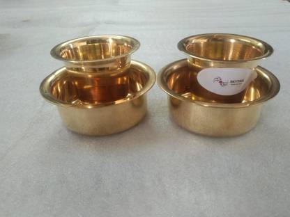 SKYTAIL Pure Brass Dabara Set (Pack of 2) 200 ml Cup Serving Set