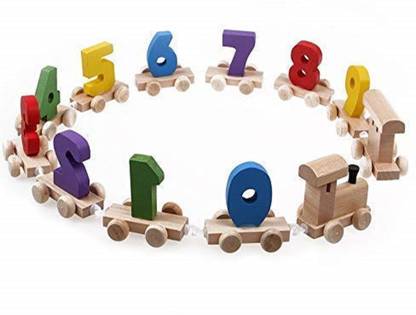 Revcoz Wooden 0-09 Numbering Train Toy Great Digital Train Educational Toy
