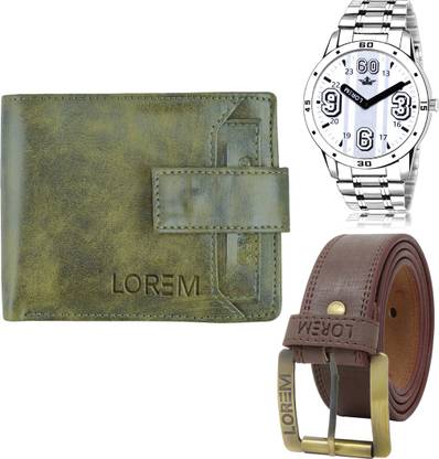 LOREM Belt, Wallet & Watch Combo