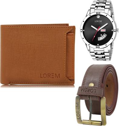 LOREM Belt, Wallet & Watch Combo
