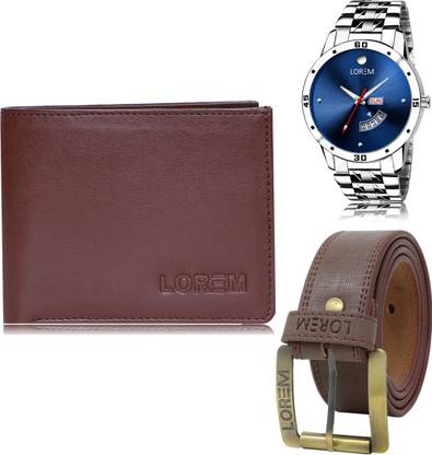 LOREM Belt, Wallet & Watch Combo