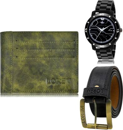 LOREM Belt, Wallet & Watch Combo