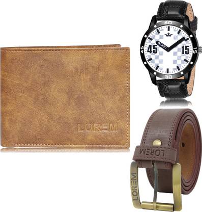 LOREM Belt, Wallet & Watch Combo