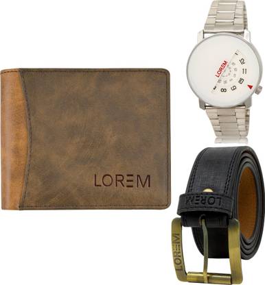LOREM Belt, Wallet & Watch Combo
