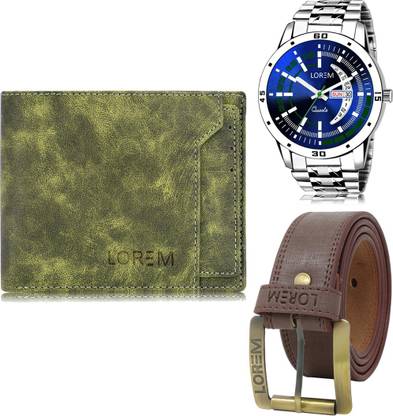 LOREM Belt, Wallet & Watch Combo