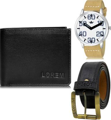 LOREM Belt, Wallet & Watch Combo