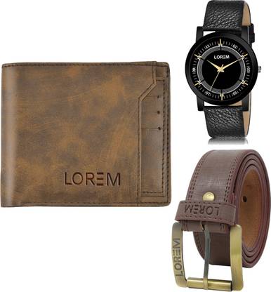 LOREM Belt, Wallet & Watch Combo