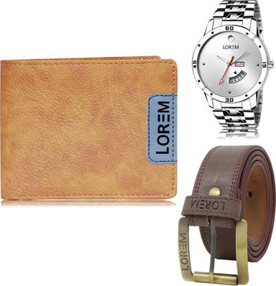 LOREM Belt, Wallet & Watch Combo