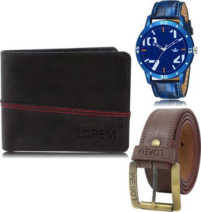 LOREM Belt, Wallet & Watch Combo