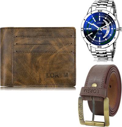 LOREM Belt, Wallet & Watch Combo
