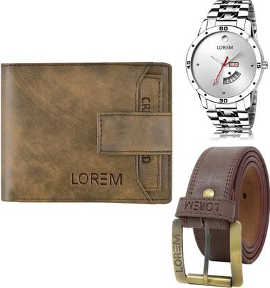 LOREM Belt, Wallet & Watch Combo