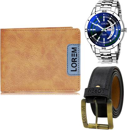 LOREM Belt, Wallet & Watch Combo