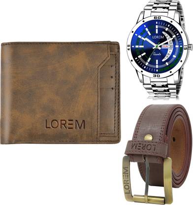 LOREM Belt, Wallet & Watch Combo