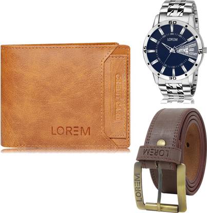 LOREM Belt, Wallet & Watch Combo