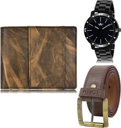 LOREM Belt, Wallet & Watch Combo