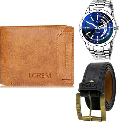 LOREM Belt, Wallet & Watch Combo