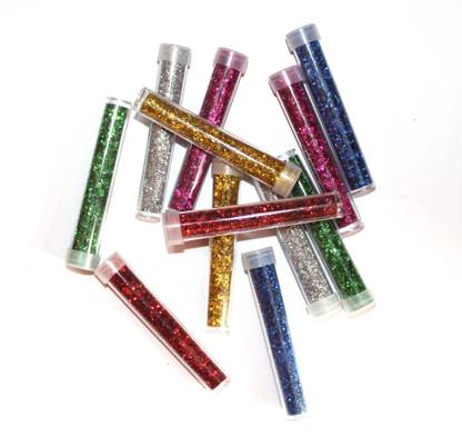 KRASHTIC Glitter Sparkle Powder, Card making, Paper Decoration, Project Work. Qty 12