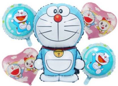 BASICS 21 Printed Doraemon Latex Foil Balloon Combo for Party Decoration (Pack of 5) Balloon