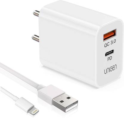 UNIGEN 20 W 3 A Wall Charger for Mobile with Detachable Cable