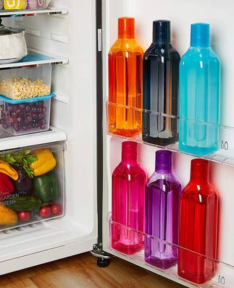 VM BOND Smart Plastic Water Bottles Rectangular Pattern Pack of * 6 1000 ml Bottle