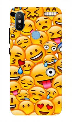 printoworld Back Cover for Xiaomi Mi A2 - Multiple Emojis Printed Back Case Cover