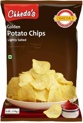 Chheda's - Golden Potato Chips - Potato Wafers - Crispy Chips - 204 Gm Pack of 2