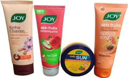 Joy Kesar Chandan Face Pack-60ml, Face Wash Aple-50 ML ,Sunblock & Anti-Tan Cream
