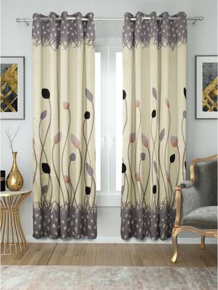 Flipkart SmartBuy 153 cm (5 ft) Satin Blackout Window Curtain (Pack Of 2)