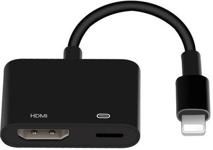 Tobo Lightning Cable 0.8 m Lightning to HDMI Adapter Lightning to Digital AV Adapter 1080P with Lightning Charging Port Models and TV Monitor Projector 0.8 m HDMI Cable (Compatible with Mobile, Laptop, Tablet, Mp3, Gaming Device, White, One Cable)