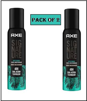 AXE MYSTERIOUS BODY DEODORANT 0 % GAS EACH 122 ML 2- SET Perfume Body Spray  -  For Men