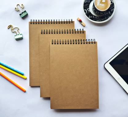 TORTUGA Sketch Book A5 Drawing Notebook for Artists Students A5 Notebook Unruled , 120 GSM ( Pack of 3) 100 Pages