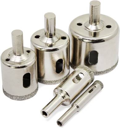 uptodatemky 5PCS Hole Saw Bit Diamond Coated Drill Bit Set for Glass 8-40MM Tile Bottles, Blocks Jars, Ceramic, Marble, Granite