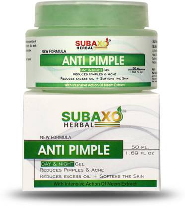 Subaxo Herbal Anti Pimple Day & Night Gel Reduces Pimples & Acne 50 ml