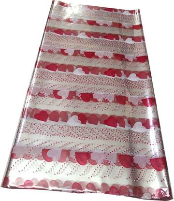 3A Featuretail 20 In x 25 In Red Heart Design Printed Cellophane Sheets For Flowers/Gift Wrap BOPP Gift Wrapper